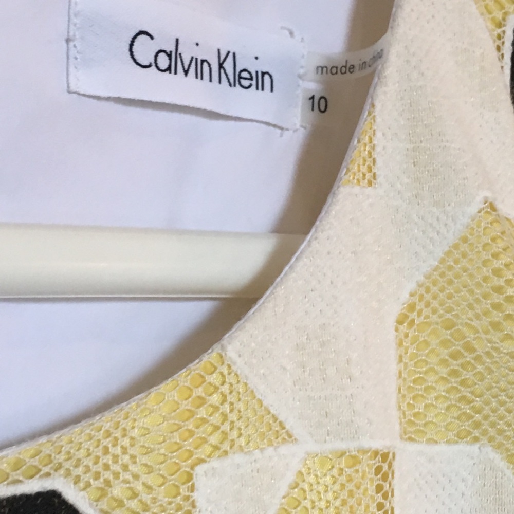 Calvin Kline Dress. Size 10. New. Yellow and Black - Picture 2 of 8